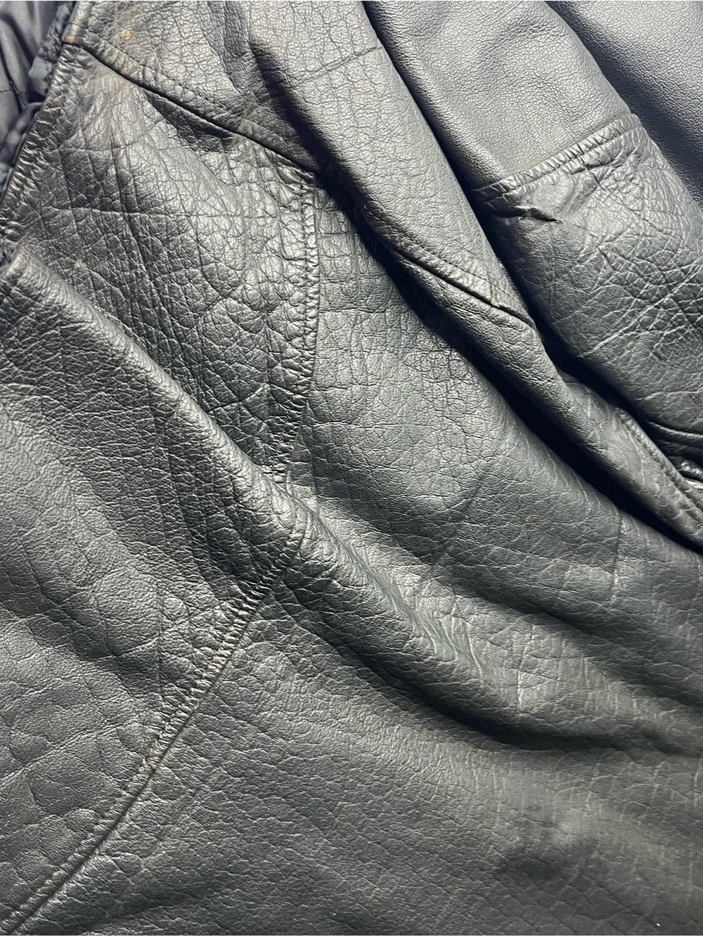 Black Leather Bomber Jacket - Men's Classic Moto Style